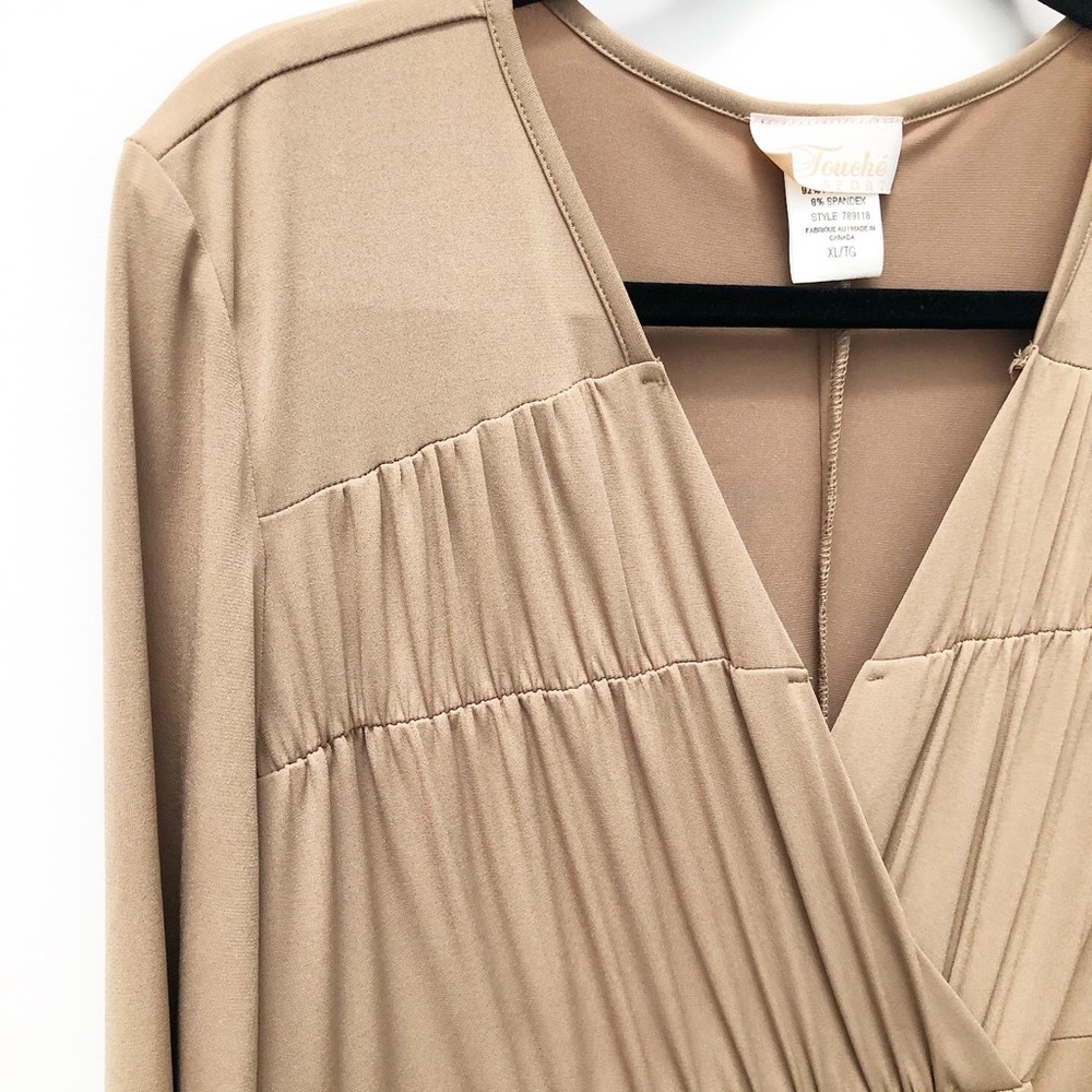 Vintage Touché sport tan 3/4 sleeve dress